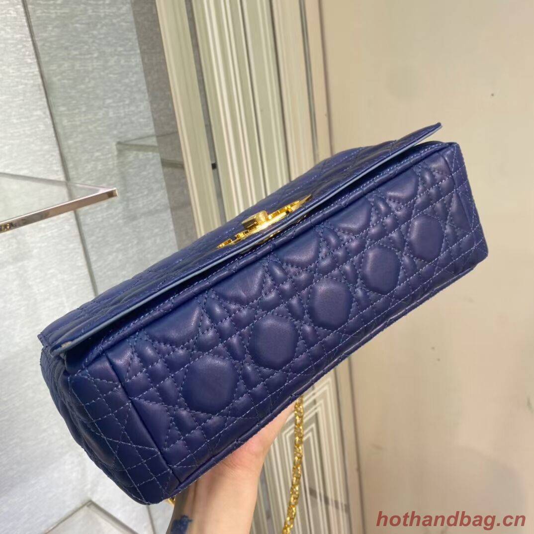 LARGE DIOR CARO BAG Indigo Blue Gradient Cannage Lambskin M9243U LARGE DIOR CARO BAG Indigo Blue Gradient Cannage Lambskin M9243U