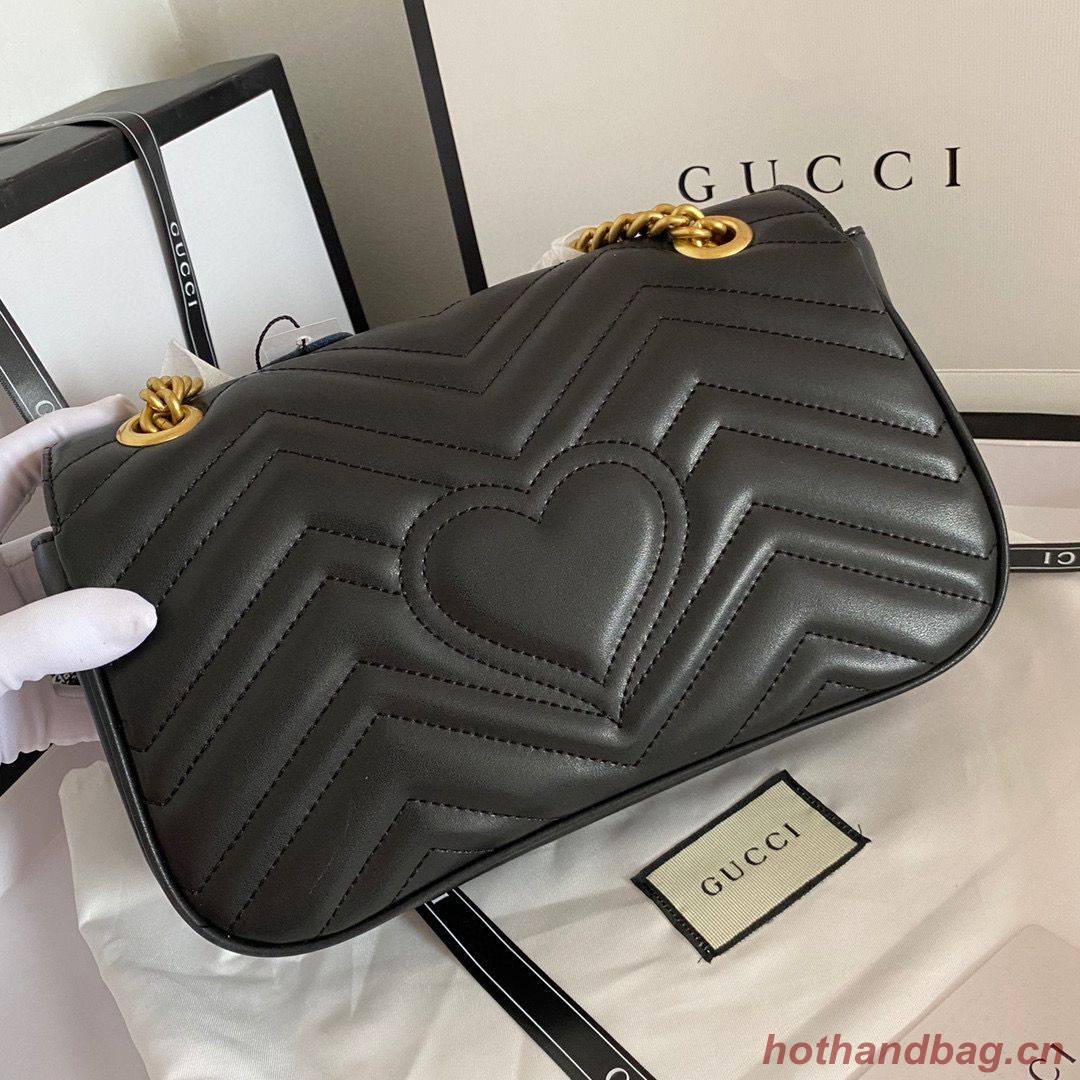 Gucci GG Marmont Original Leather matelasse shoulder bag 443497 Black Gucci GG Marmont Original Leather matelasse shoulder bag 443497 Black