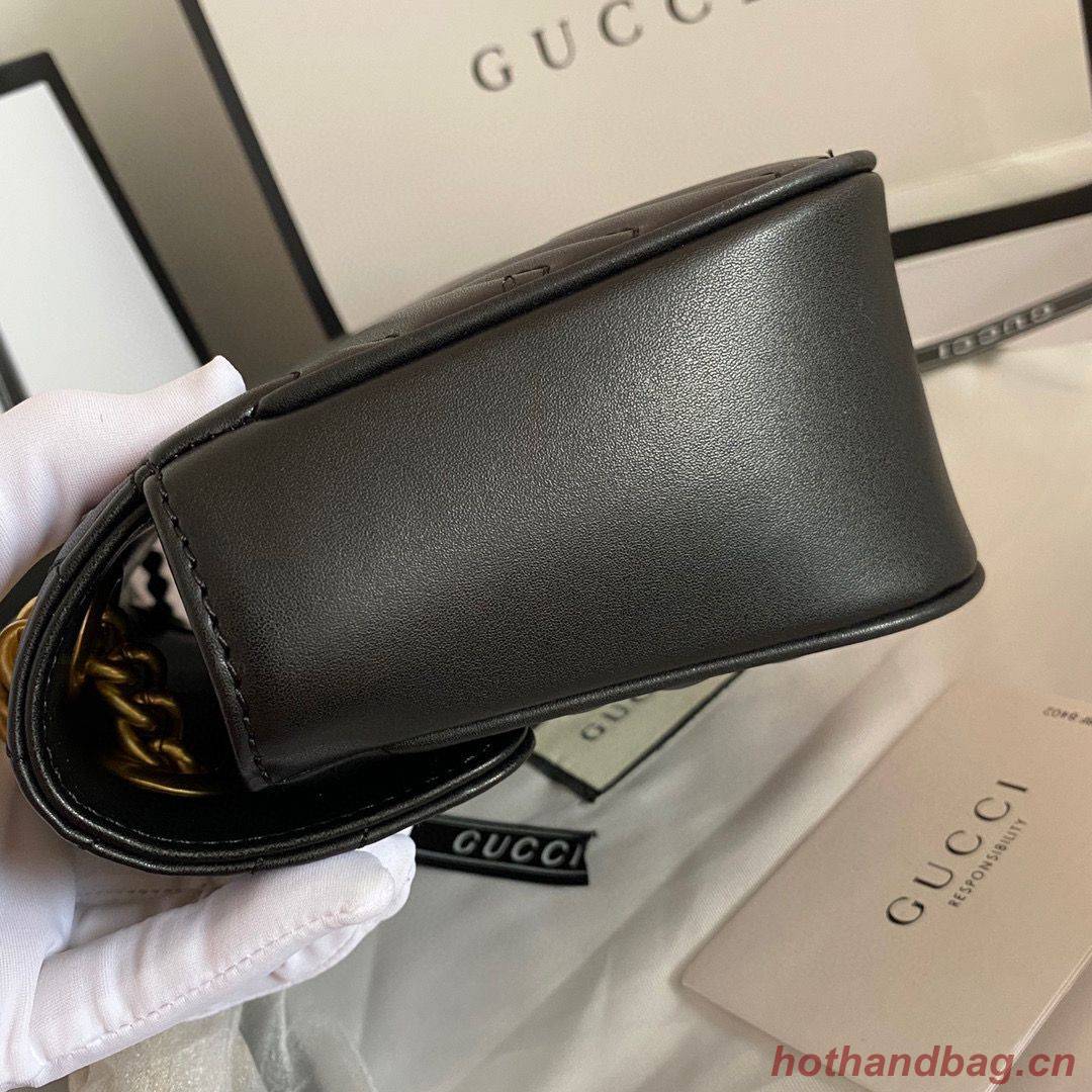 Gucci GG Marmont Original Leather matelasse shoulder bag 443497 Black Gucci GG Marmont Original Leather matelasse shoulder bag 443497 Black