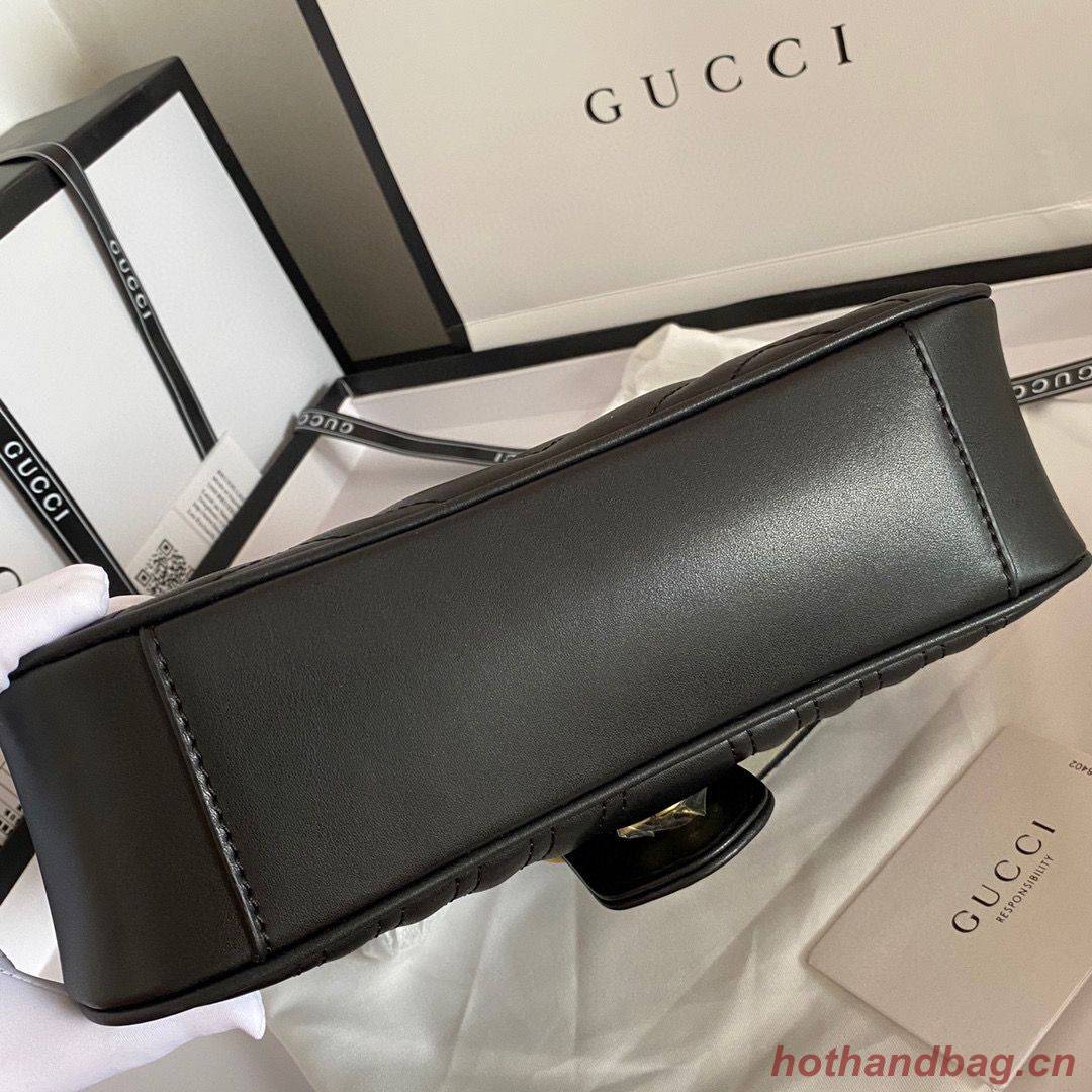 Gucci GG Marmont Original Leather matelasse shoulder bag 443497 Black Gucci GG Marmont Original Leather matelasse shoulder bag 443497 Black
