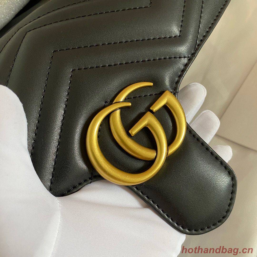 Gucci GG Marmont Original Leather matelasse shoulder bag 443497 Black Gucci GG Marmont Original Leather matelasse shoulder bag 443497 Black