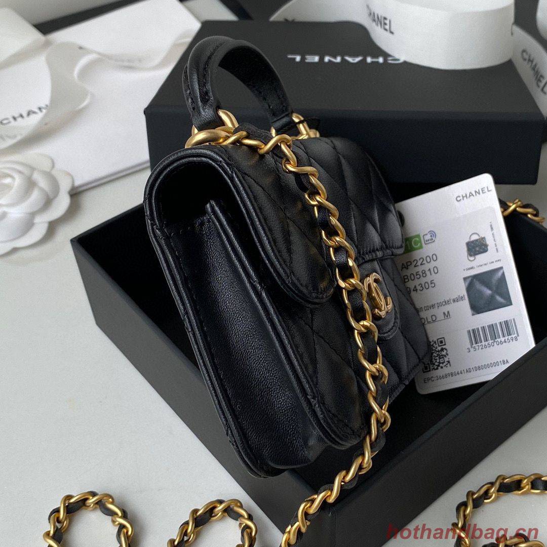 CHANEL Top Handle Micro Mini Wallet On Chain AP2200 Black CHANEL Top Handle Micro Mini Wallet On Chain AP2200 Black