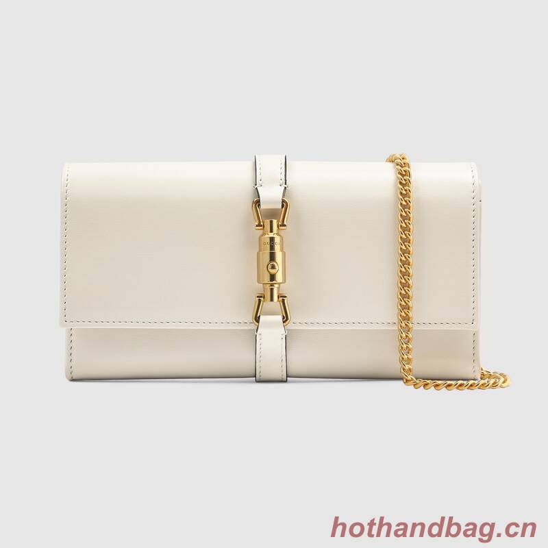 Gucci Jackie 1961 ostrich chain wallet 652681 white Gucci Jackie 1961 ostrich chain wallet 652681 white