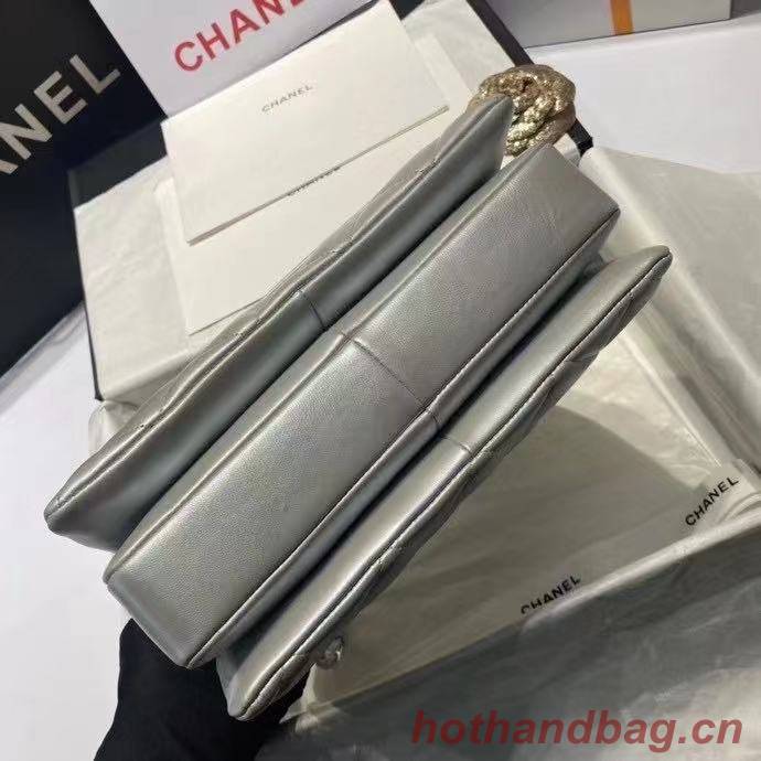 Chanel flap bag with top handle AS2215 Silver Chanel flap bag with top handle AS2215 Silver