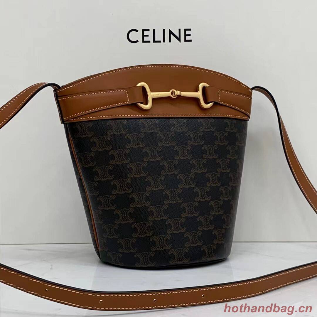 Celine BUCKET BAG IN SHINY CALFSKIN CR92072 Coffee Celine BUCKET BAG IN SHINY CALFSKIN CR92072 Coffee