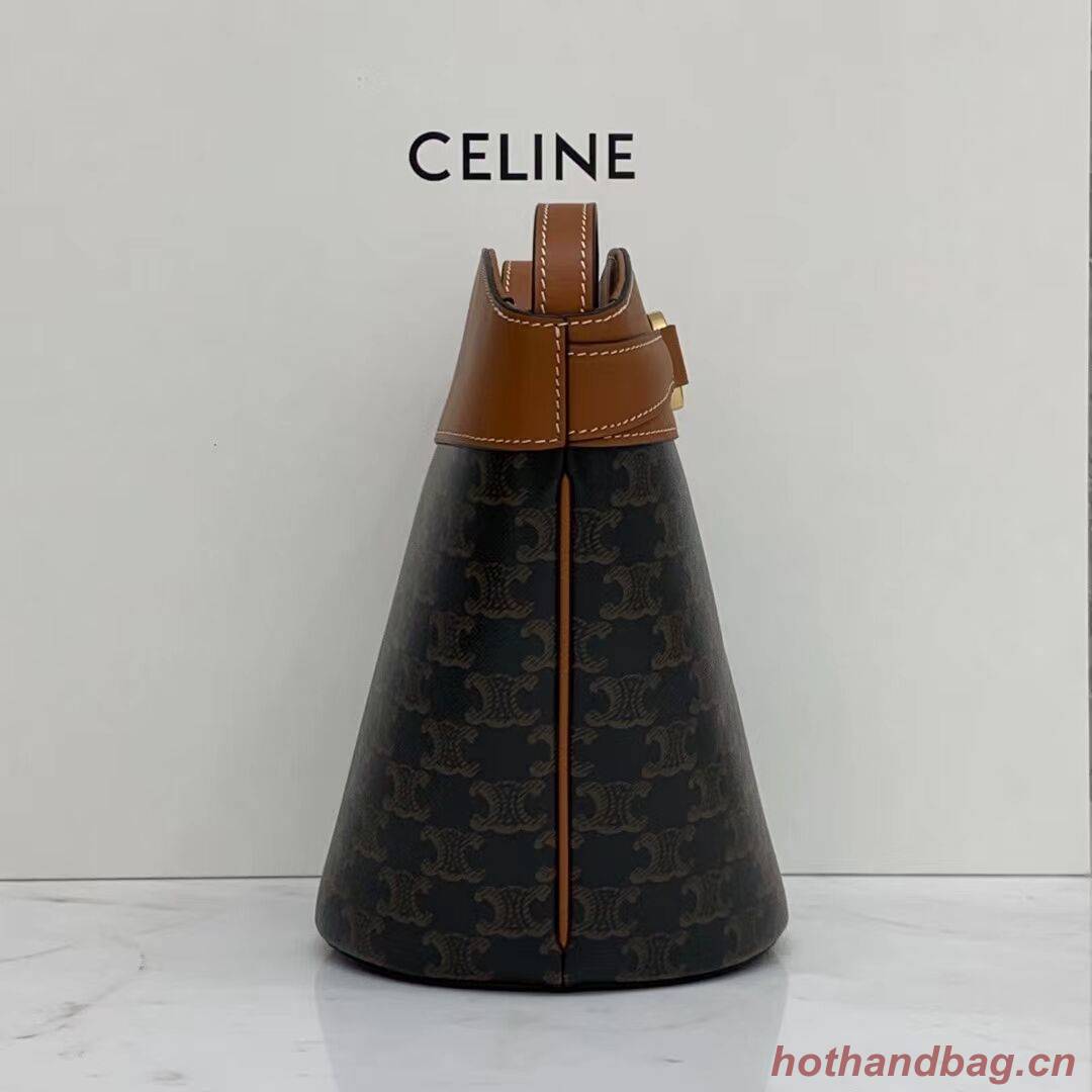 Celine BUCKET BAG IN SHINY CALFSKIN CR92072 Coffee Celine BUCKET BAG IN SHINY CALFSKIN CR92072 Coffee