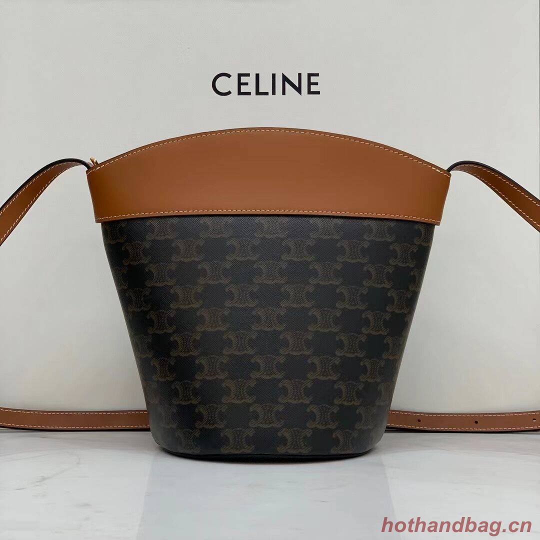 Celine BUCKET BAG IN SHINY CALFSKIN CR92072 Coffee Celine BUCKET BAG IN SHINY CALFSKIN CR92072 Coffee
