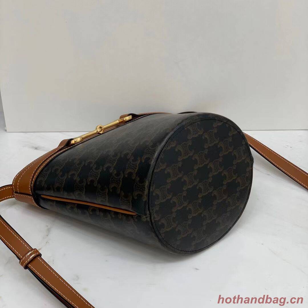 Celine BUCKET BAG IN SHINY CALFSKIN CR92072 Coffee Celine BUCKET BAG IN SHINY CALFSKIN CR92072 Coffee