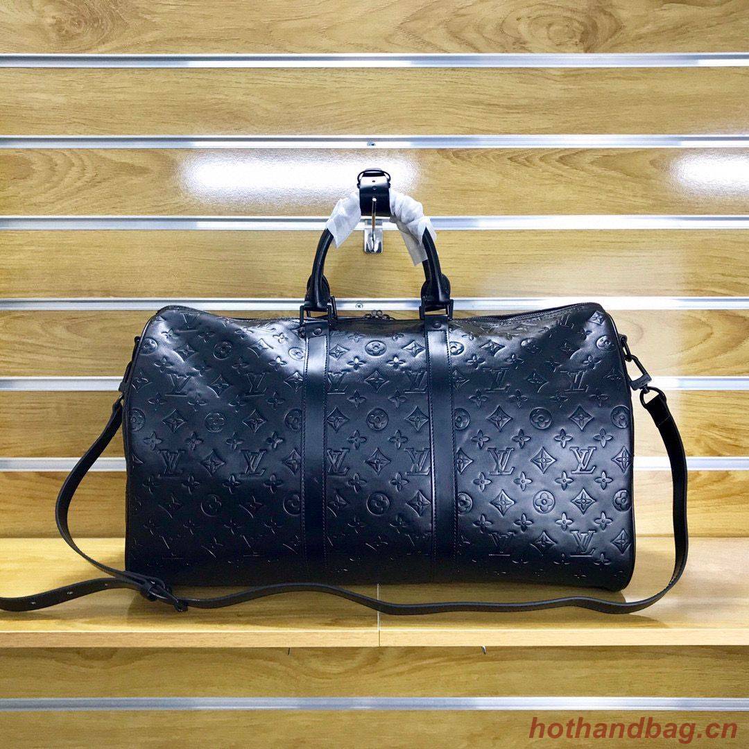 Louis Vuitton Monogram Empreinte Keepall 50 Strap N41416 Black Louis Vuitton Monogram Empreinte Keepall 50 Strap N41416 Black