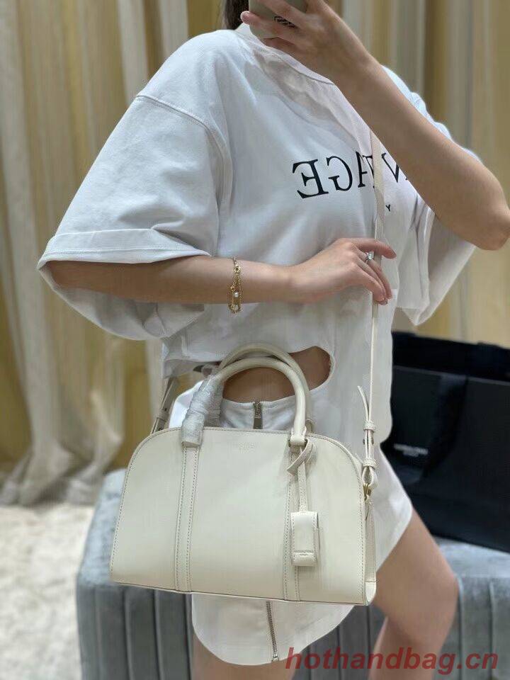 YSL CASSANDRA MEDIUM TOP HANDLE BAG IN GRAIN DE POUDRE EMBOSSED LEATHER Y305454 cream YSL CASSANDRA MEDIUM TOP HANDLE BAG IN GRAIN DE POUDRE EMBOSSED LEATHER Y305454 cream