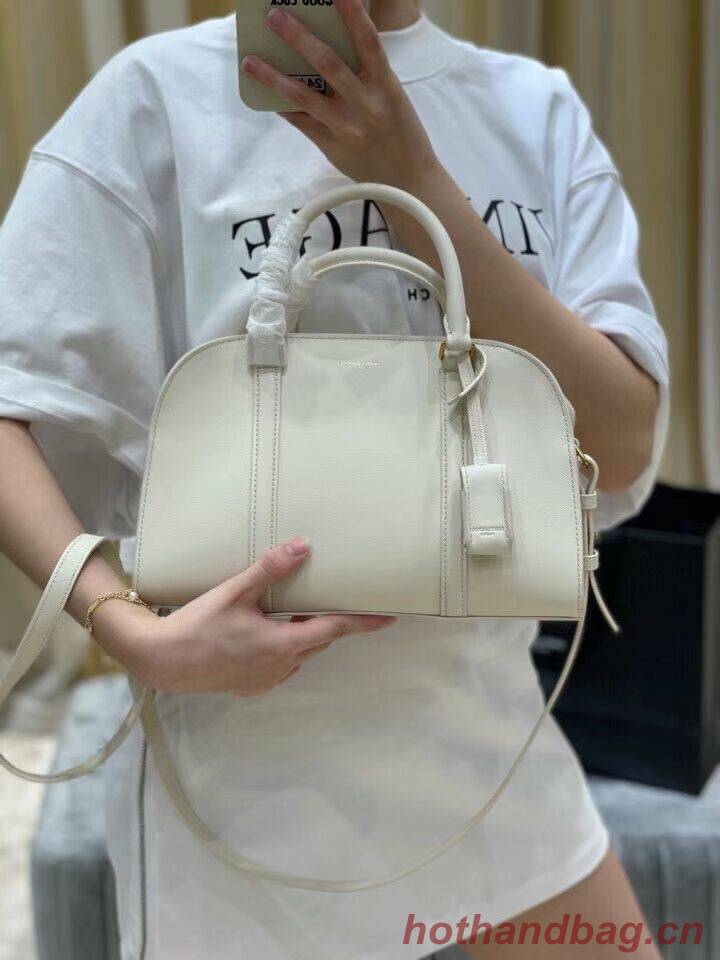 YSL CASSANDRA MEDIUM TOP HANDLE BAG IN GRAIN DE POUDRE EMBOSSED LEATHER Y305454 cream YSL CASSANDRA MEDIUM TOP HANDLE BAG IN GRAIN DE POUDRE EMBOSSED LEATHER Y305454 cream
