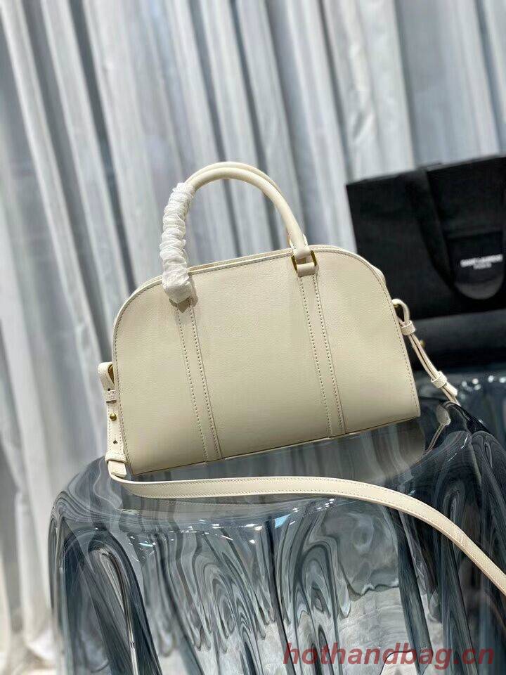 YSL CASSANDRA MEDIUM TOP HANDLE BAG IN GRAIN DE POUDRE EMBOSSED LEATHER Y305454 cream YSL CASSANDRA MEDIUM TOP HANDLE BAG IN GRAIN DE POUDRE EMBOSSED LEATHER Y305454 cream
