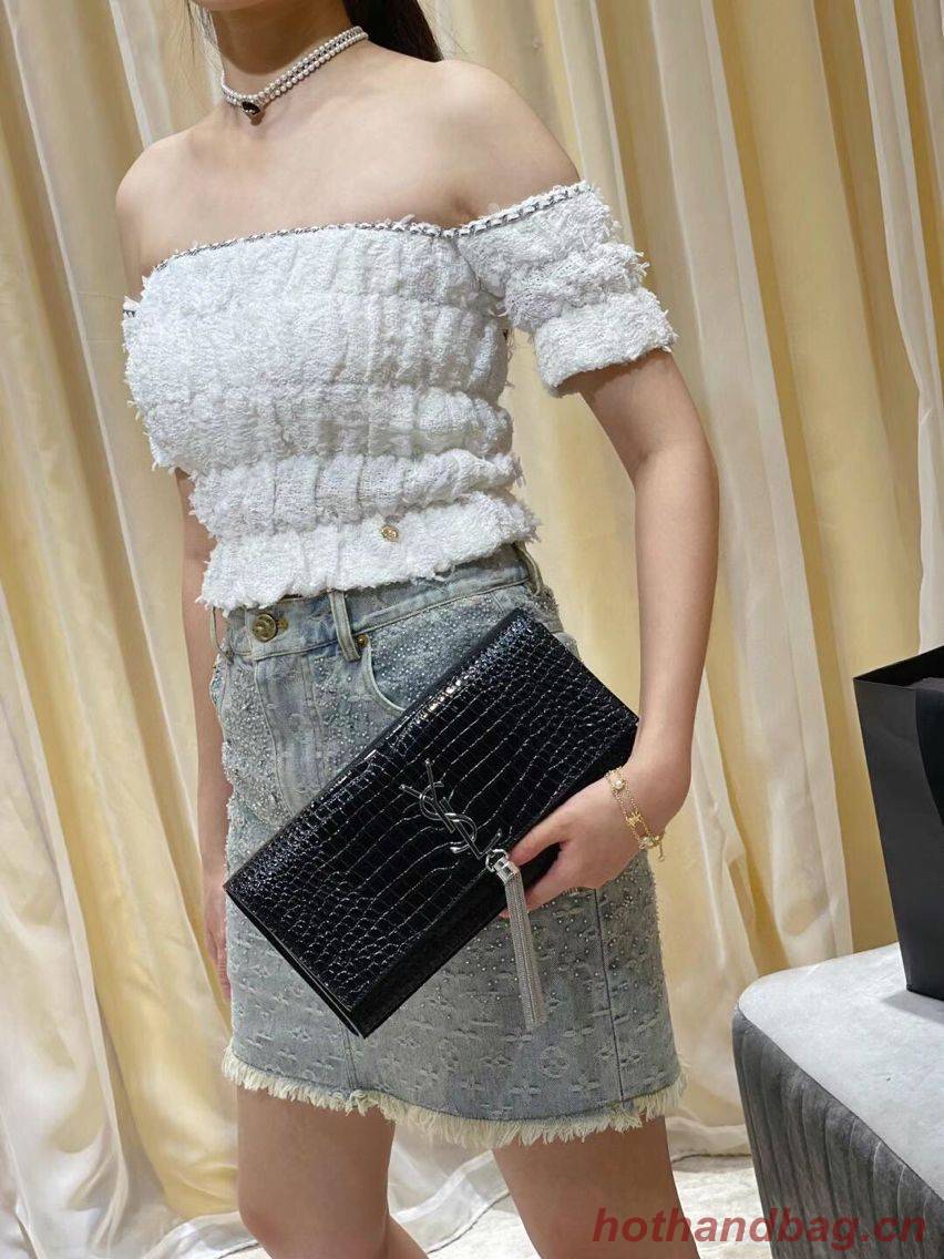 YSL Saint Laurent Medium Kate Bag Y306079 Black silver hardware YSL Saint Laurent Medium Kate Bag Y306079 Black silver hardware