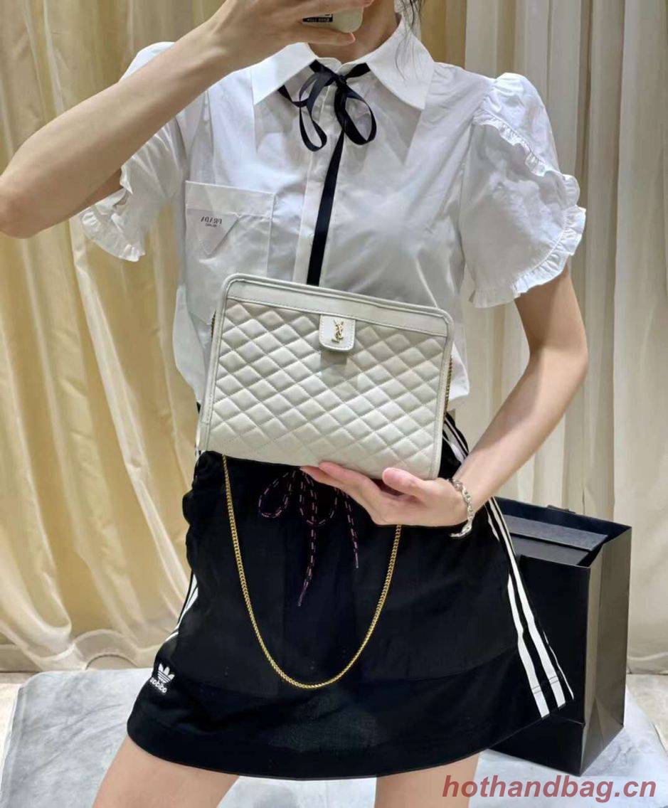 Yves Saint Laurent VICTOIRE BABY CLUTCH IN LEATHER Y357361 cream Yves Saint Laurent VICTOIRE BABY CLUTCH IN LEATHER Y357361 cream