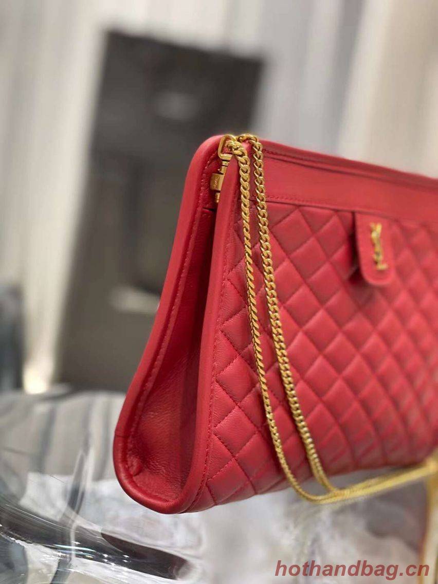 Yves Saint Laurent VICTOIRE BABY CLUTCH IN LEATHER Y357361 red Yves Saint Laurent VICTOIRE BABY CLUTCH IN LEATHER Y357361 red