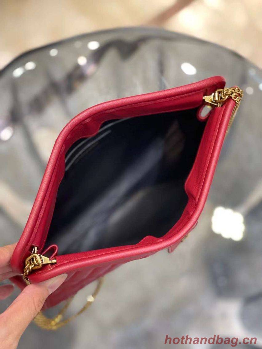 Yves Saint Laurent VICTOIRE BABY CLUTCH IN LEATHER Y357361 red Yves Saint Laurent VICTOIRE BABY CLUTCH IN LEATHER Y357361 red