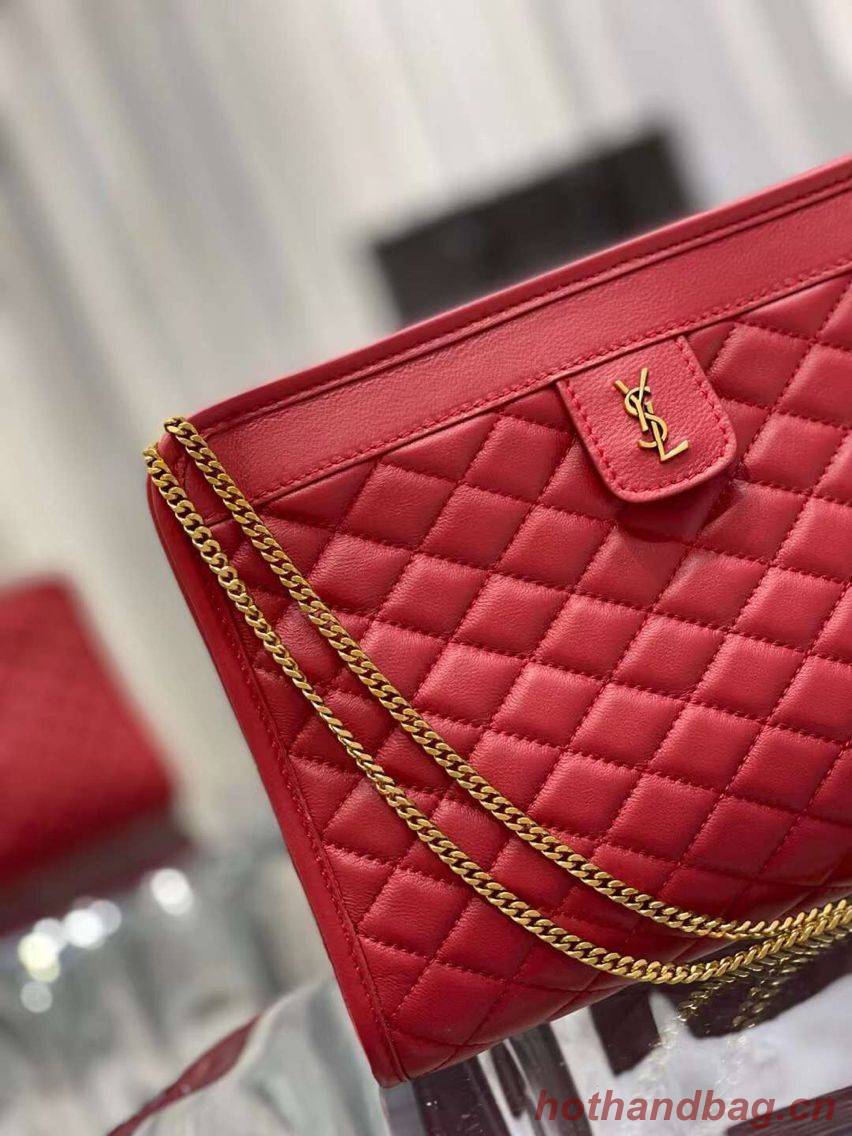 Yves Saint Laurent VICTOIRE BABY CLUTCH IN LEATHER Y357361 red Yves Saint Laurent VICTOIRE BABY CLUTCH IN LEATHER Y357361 red