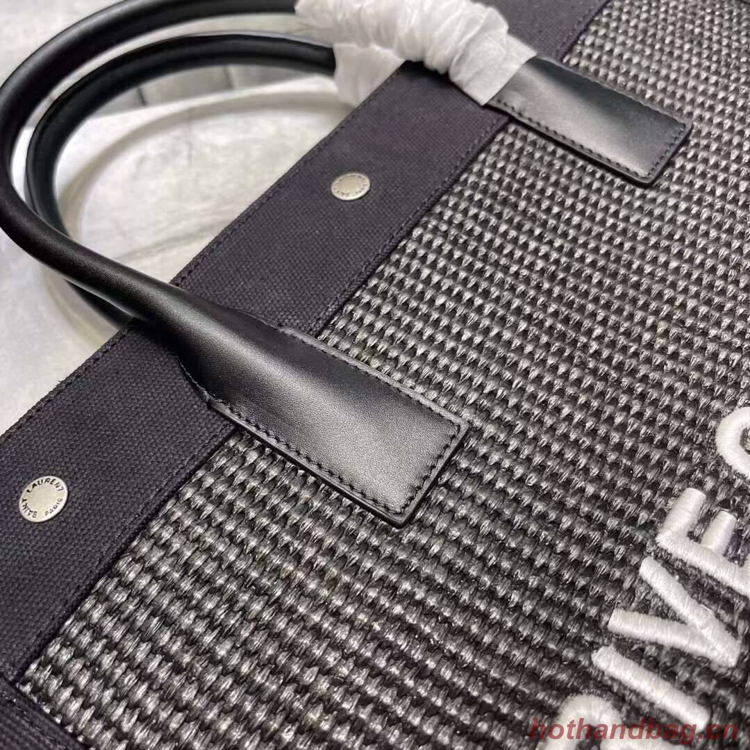Yves Saint Laurent RIVE GAUCHE N/S SHOPPING BAG IN COTTON 9E1070 black Yves Saint Laurent RIVE GAUCHE N/S SHOPPING BAG IN COTTON 9E1070 black