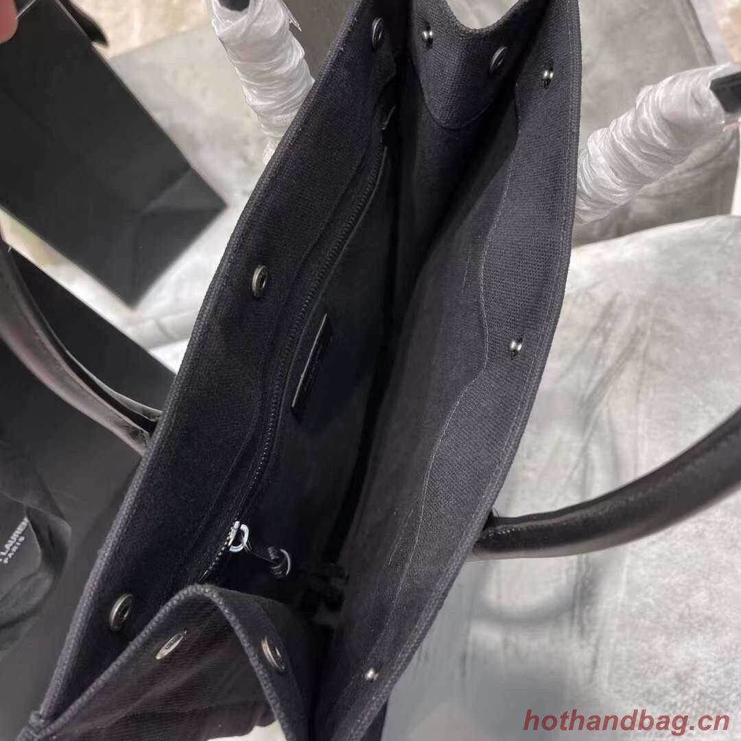 Yves Saint Laurent RIVE GAUCHE N/S SHOPPING BAG IN COTTON 9E1070 black Yves Saint Laurent RIVE GAUCHE N/S SHOPPING BAG IN COTTON 9E1070 black