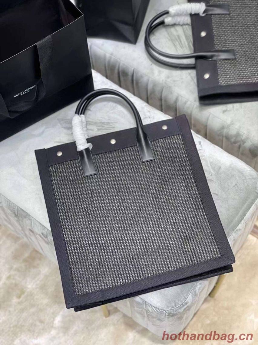 Yves Saint Laurent RIVE GAUCHE N/S SHOPPING BAG IN COTTON 9E1070 black Yves Saint Laurent RIVE GAUCHE N/S SHOPPING BAG IN COTTON 9E1070 black
