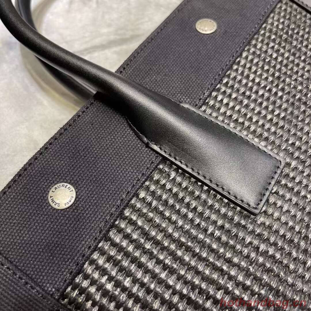 Yves Saint Laurent RIVE GAUCHE N/S SHOPPING BAG IN COTTON 9E1070 black Yves Saint Laurent RIVE GAUCHE N/S SHOPPING BAG IN COTTON 9E1070 black