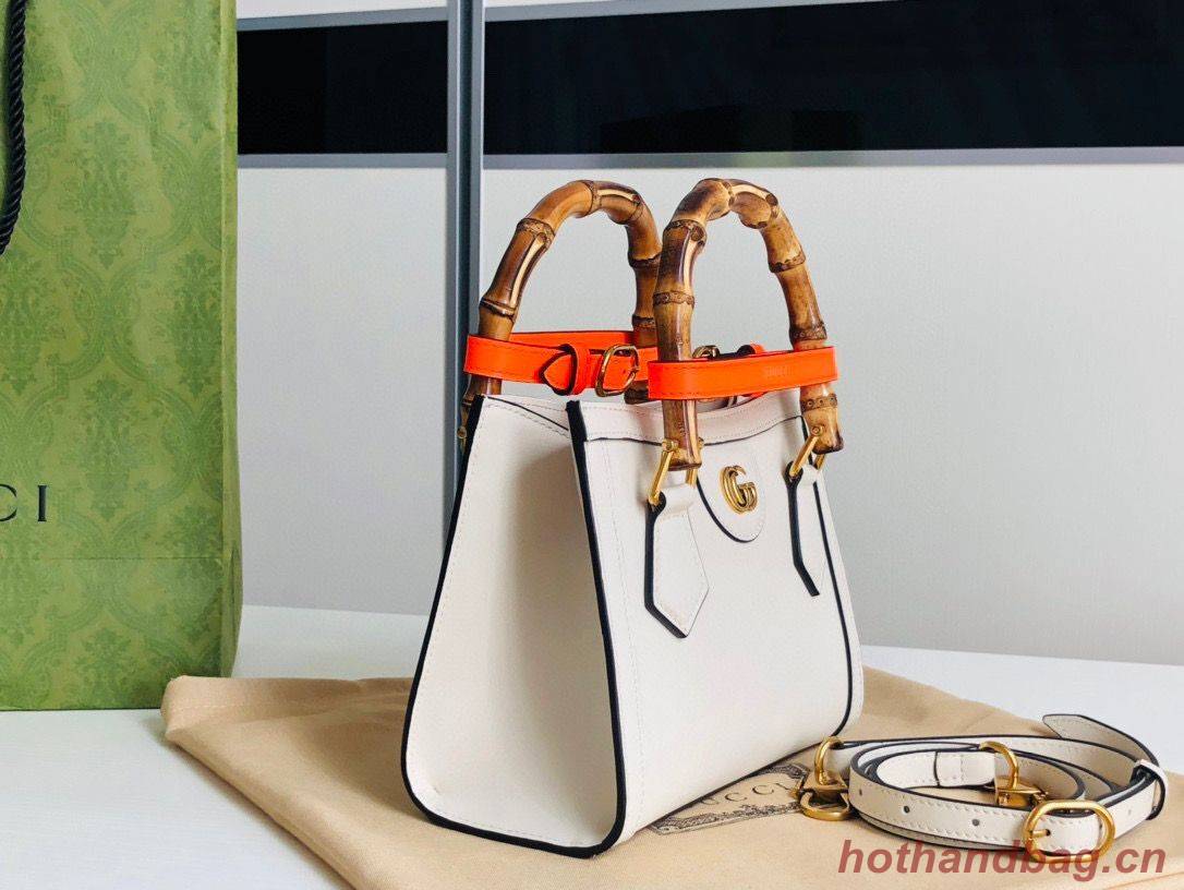 Gucci Diana GG Bamboo Top Handle Original Leather Mini Bag 655661 White Gucci Diana GG Bamboo Top Handle Original Leather Mini Bag 655661 White
