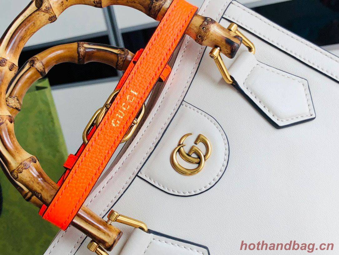 Gucci Diana GG Bamboo Top Handle Original Leather Mini Bag 655661 White Gucci Diana GG Bamboo Top Handle Original Leather Mini Bag 655661 White