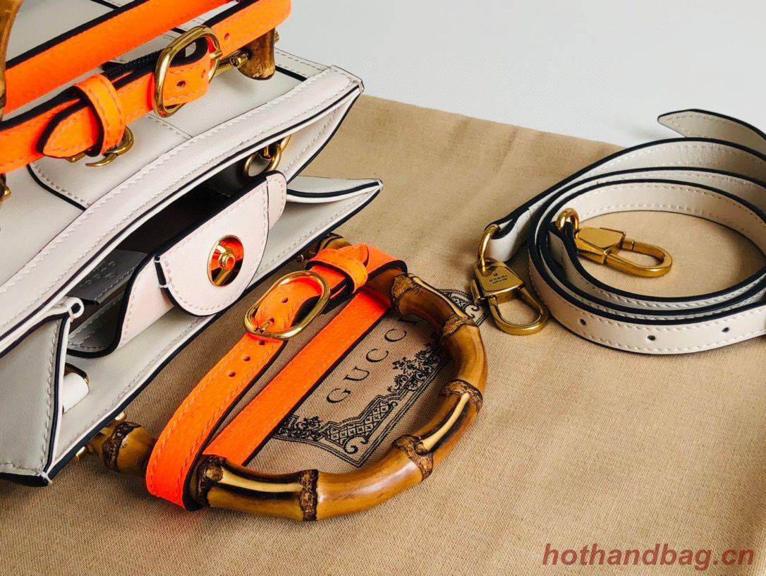 Gucci Diana GG Bamboo Top Handle Original Leather Mini Bag 655661 White Gucci Diana GG Bamboo Top Handle Original Leather Mini Bag 655661 White