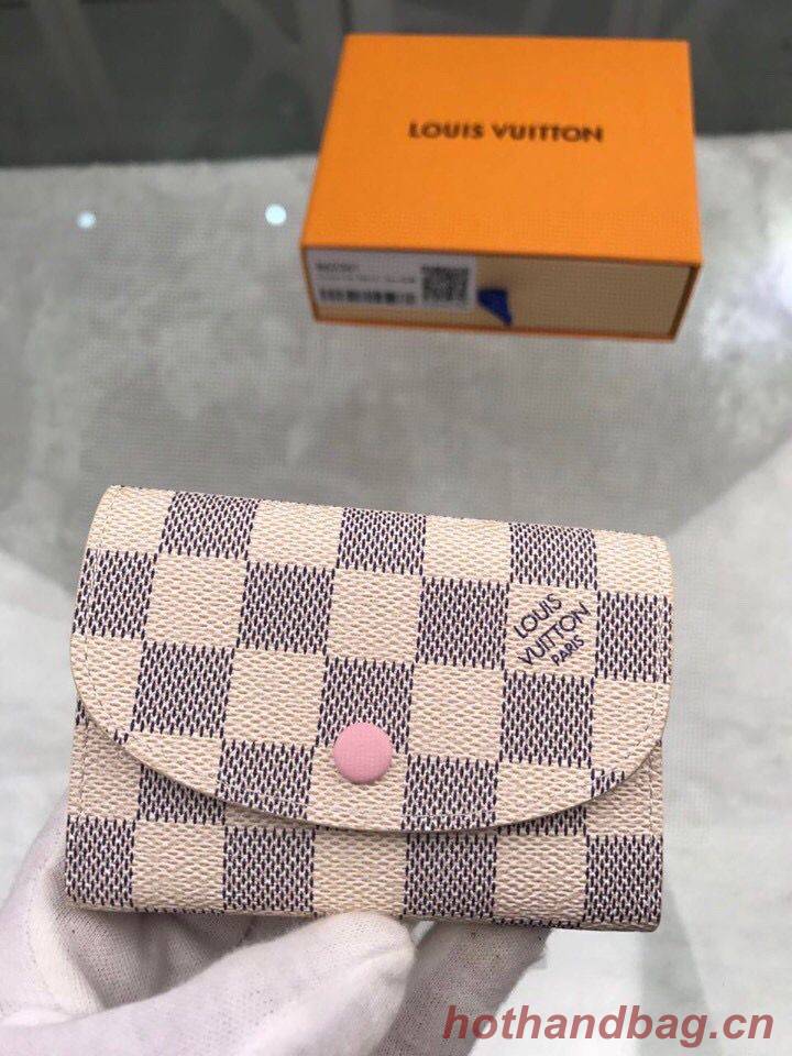 Louis Vuitton Damier Azur Canvas Rosalie Coin Purse Wallet N61276 Pink Louis Vuitton Damier Azur Canvas Rosalie Coin Purse Wallet N61276 Pink