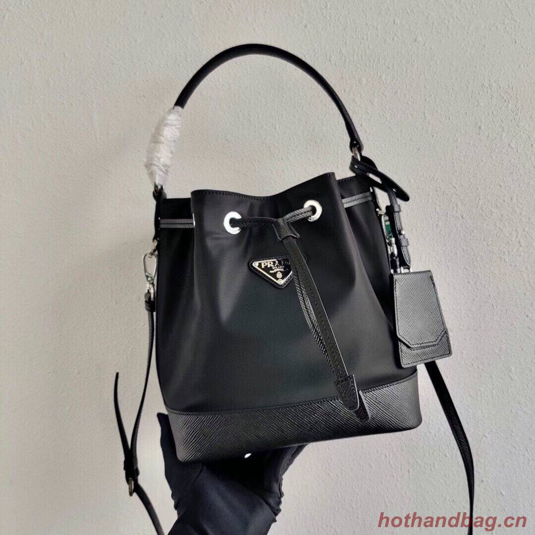 Prada Saffiano leather mini shoulder bag 1AE055 black Prada Saffiano leather mini shoulder bag 1AE055 black
