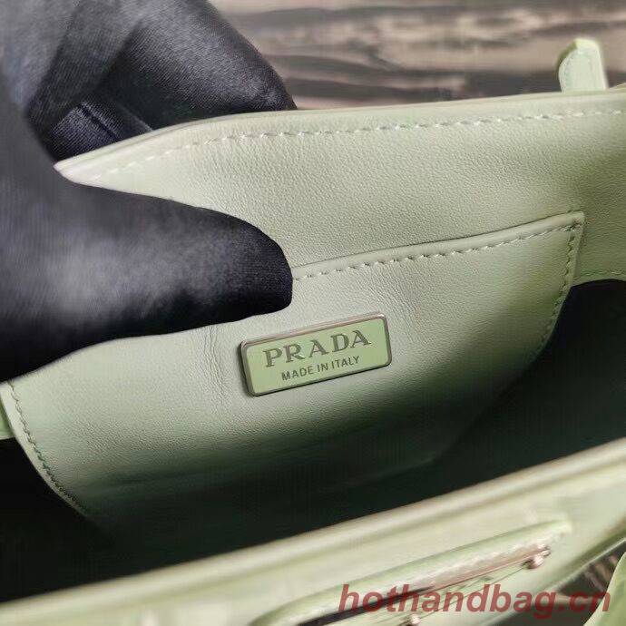 Prada Small brushed leather tote 1AD331 light green Prada Small brushed leather tote 1AD331 light green
