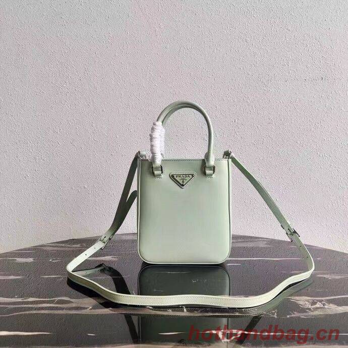 Prada Small brushed leather tote 1AD331 light green Prada Small brushed leather tote 1AD331 light green