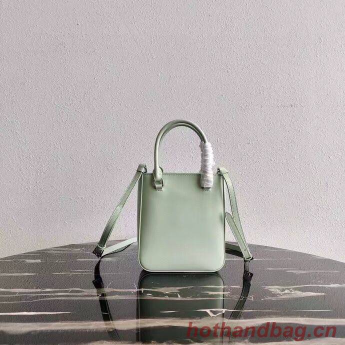 Prada Small brushed leather tote 1AD331 light green Prada Small brushed leather tote 1AD331 light green