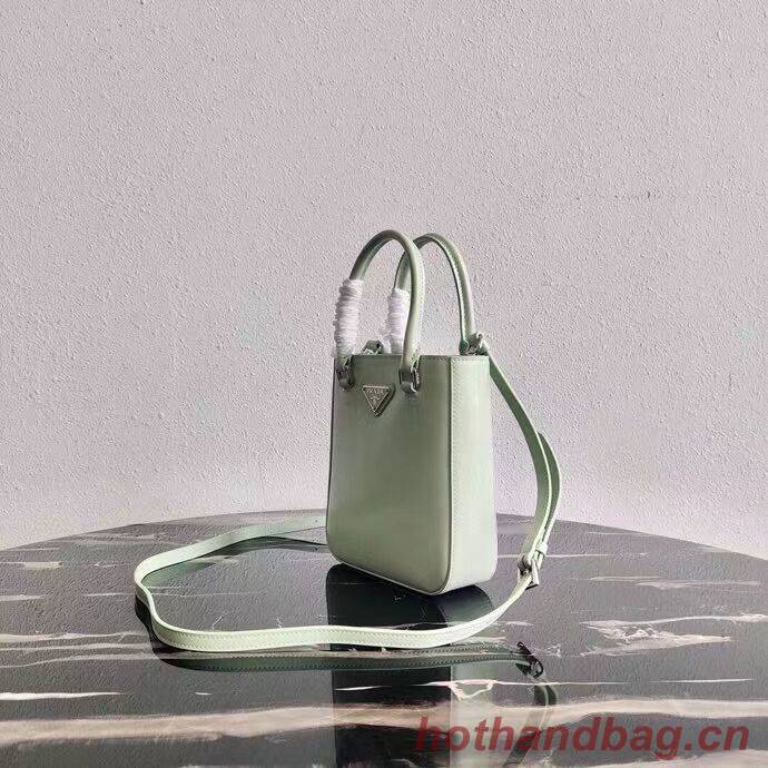 Prada Small brushed leather tote 1AD331 light green Prada Small brushed leather tote 1AD331 light green