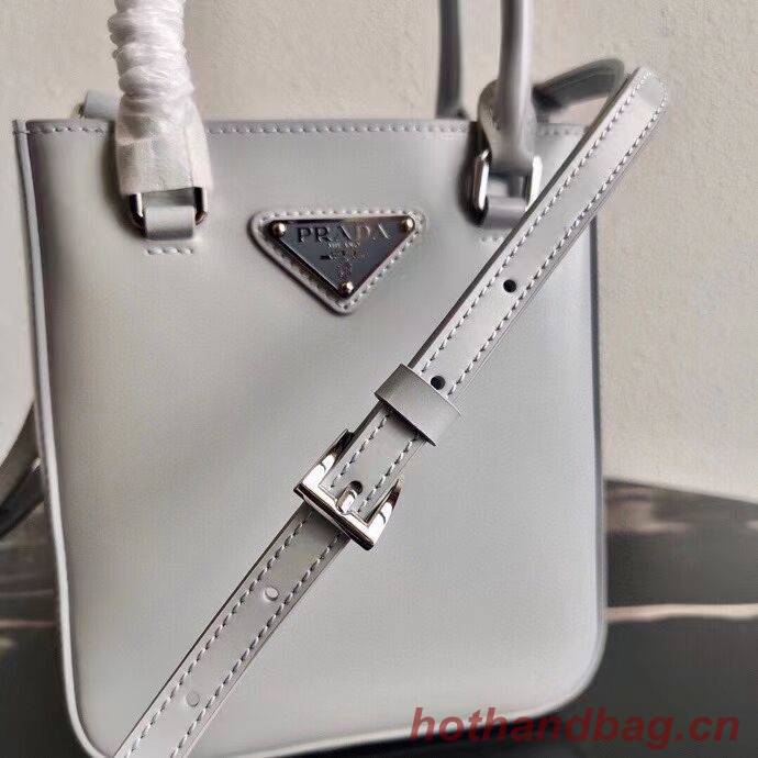 Prada Small brushed leather tote 1AD331 light grey Prada Small brushed leather tote 1AD331 light grey