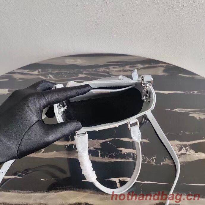 Prada Small brushed leather tote 1AD331 light grey Prada Small brushed leather tote 1AD331 light grey