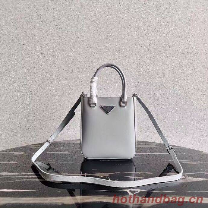 Prada Small brushed leather tote 1AD331 light grey Prada Small brushed leather tote 1AD331 light grey