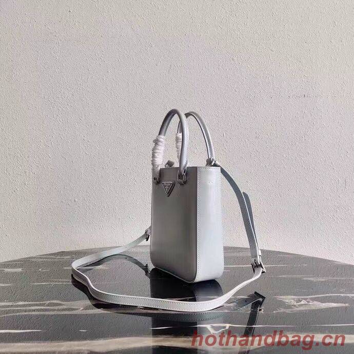 Prada Small brushed leather tote 1AD331 light grey Prada Small brushed leather tote 1AD331 light grey