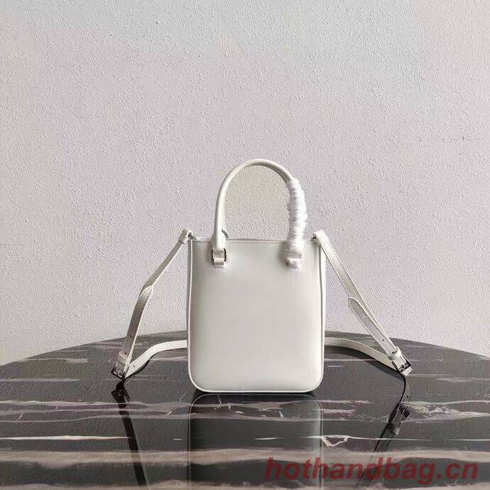 Prada Small brushed leather tote 1AD331 white Prada Small brushed leather tote 1AD331 white