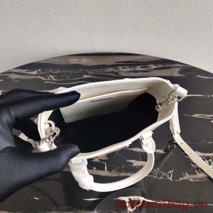Prada Small brushed leather tote 1AD331 white Prada Small brushed leather tote 1AD331 white