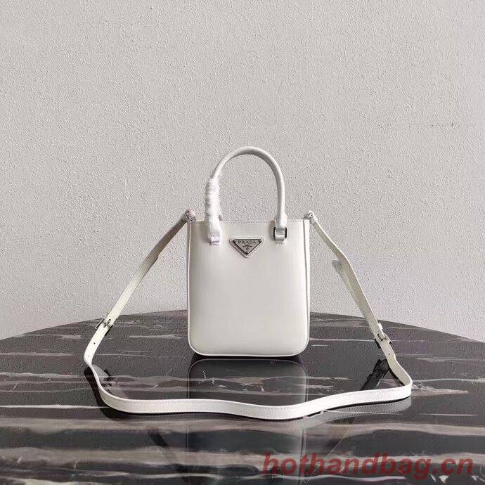 Prada Small brushed leather tote 1AD331 white Prada Small brushed leather tote 1AD331 white