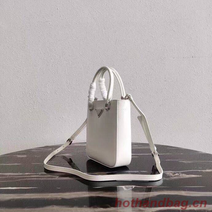 Prada Small brushed leather tote 1AD331 white Prada Small brushed leather tote 1AD331 white