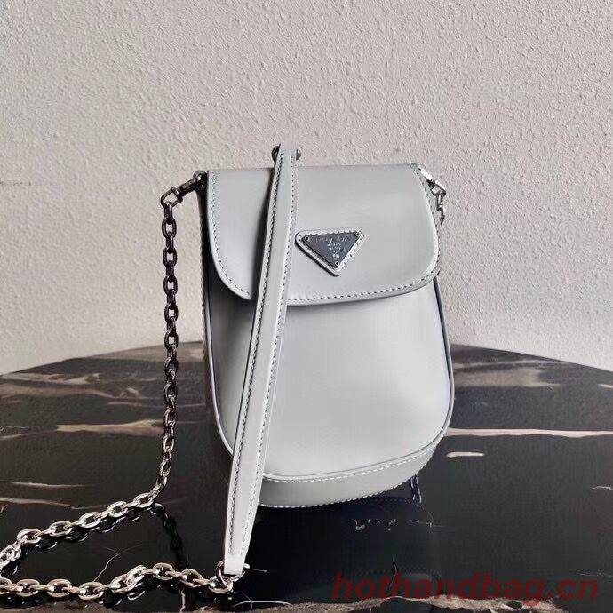 Prada Brushed leather mini-bag 1BH185 light grey Prada Brushed leather mini-bag 1BH185 light grey