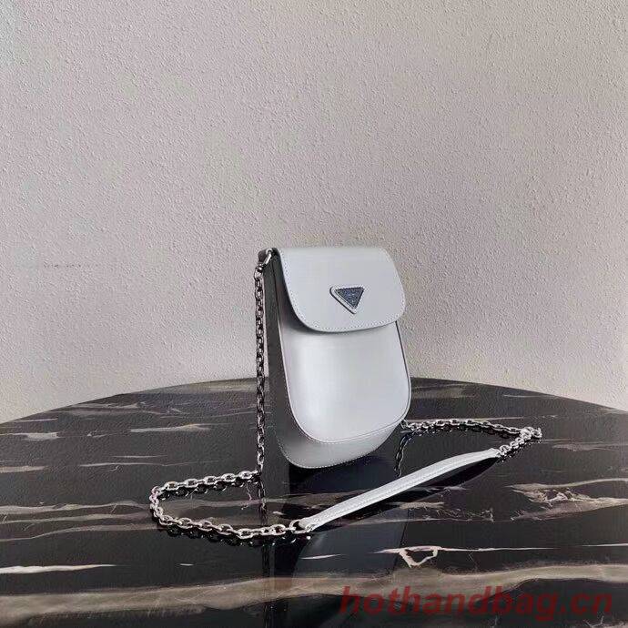 Prada Brushed leather mini-bag 1BH185 light grey Prada Brushed leather mini-bag 1BH185 light grey