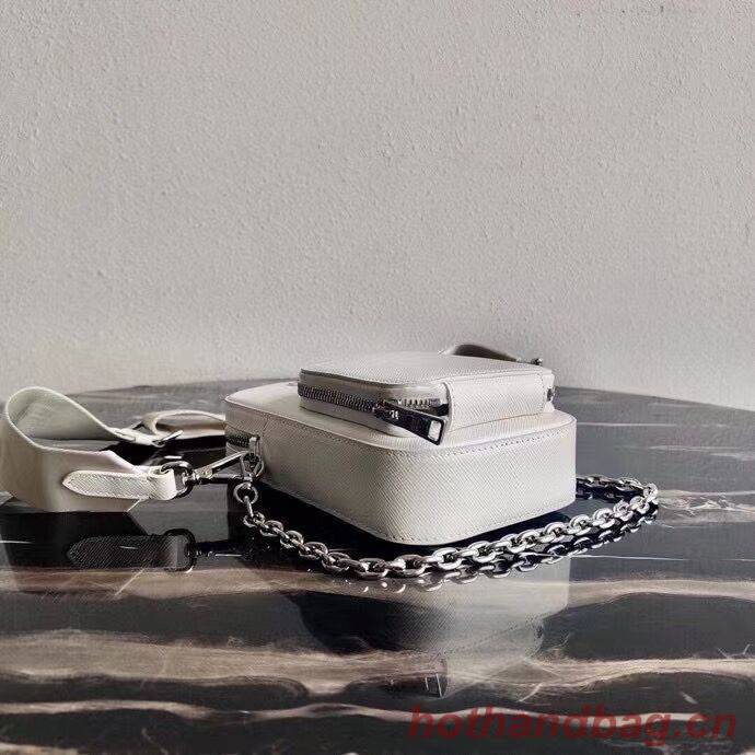 Prada Brushed leather shoulder bag 1BH183 white Prada Brushed leather shoulder bag 1BH183 white