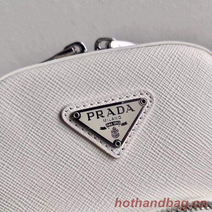 Prada Brushed leather shoulder bag 1BH183 white Prada Brushed leather shoulder bag 1BH183 white