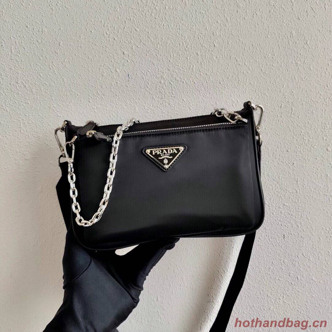 Prada Brushed leather small bag 2BH168 black Prada Brushed leather small bag 2BH168 black