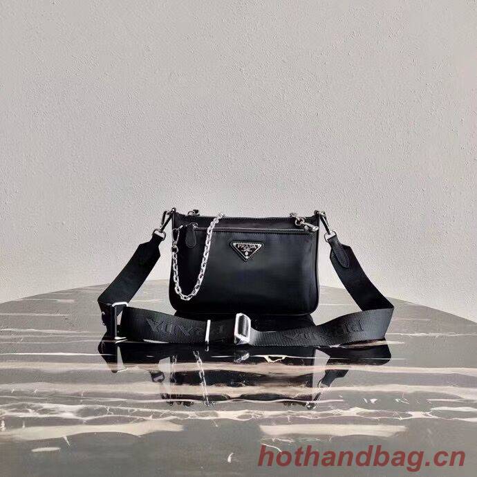 Prada Brushed leather small bag 2BH168 black Prada Brushed leather small bag 2BH168 black