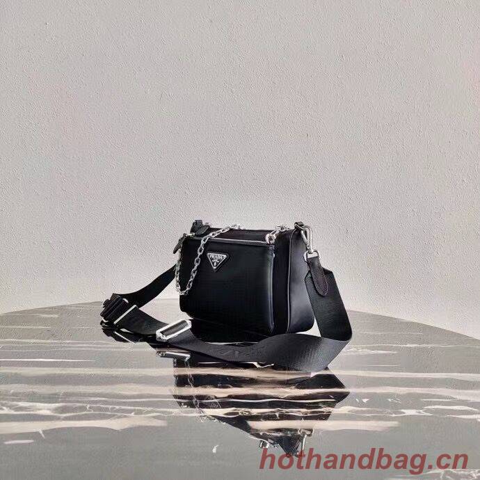 Prada Brushed leather small bag 2BH168 black Prada Brushed leather small bag 2BH168 black