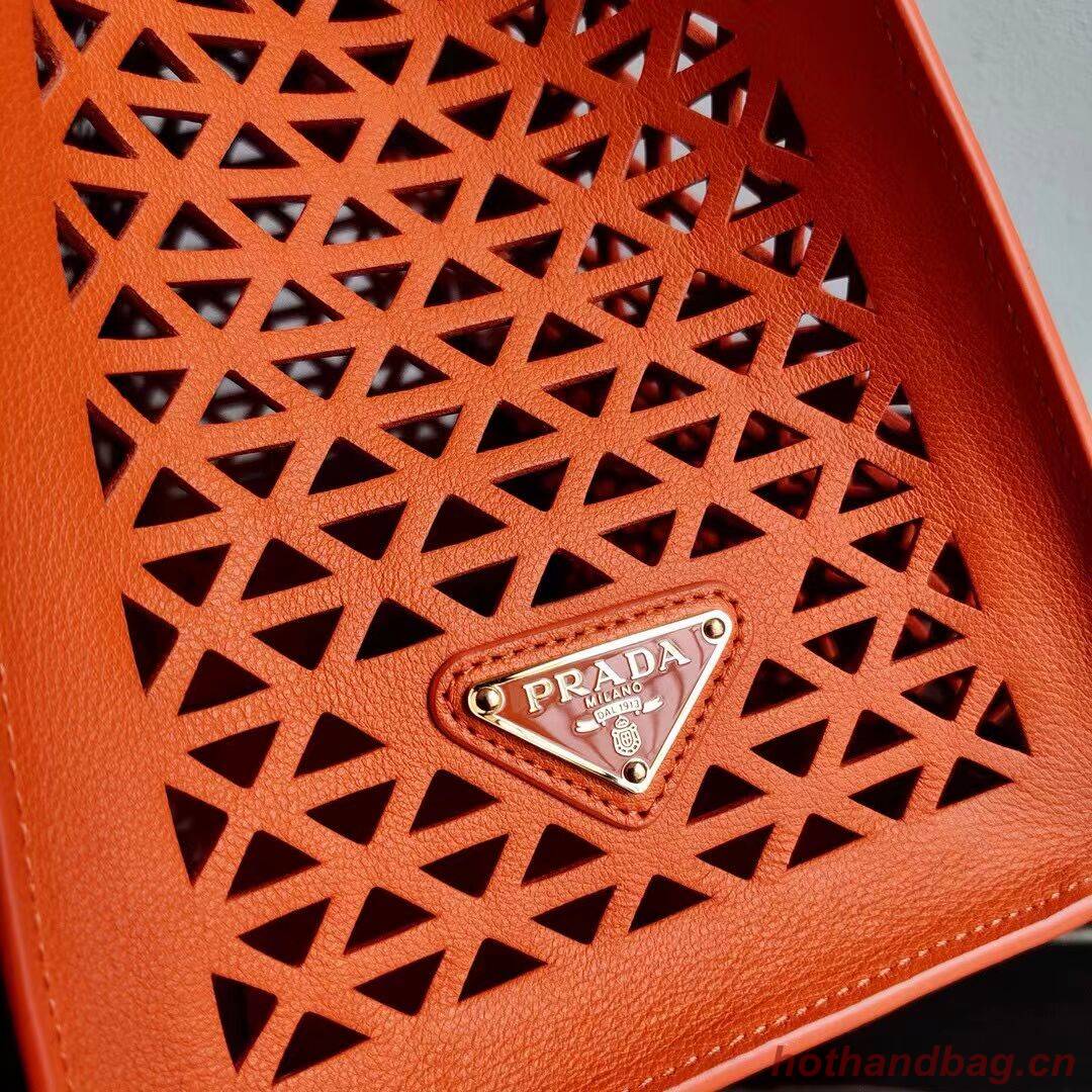 Prada leather tote bag 1AG405 orange Prada leather tote bag 1AG405 orange